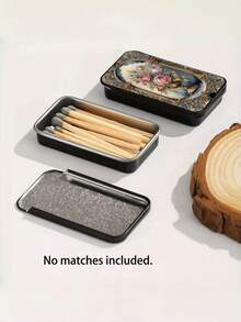 1pc Vintage Rose Gold Metal Matchbox, Holds 20 Matches (Matches Not Included), Pocket Size; Suitable As A Gift For Yourself, Girlfriend Or Mother, Also Suitable As A Birthday, Holiday Or Christmas Gift. - View 5