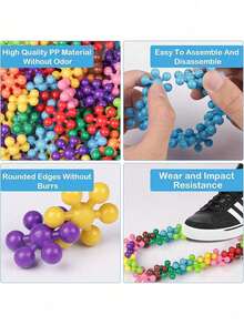 somoving 600/100/60/200pcs Solid Plastic Interlocking Building Blocks Educational Toy Set, Suitable For Preschool Children 3 Years Old And Above, Boys And Girls, Develops Fine Motor Skills And Sensory Development, Christmas And Birthday Gift - Multicolor - View 5