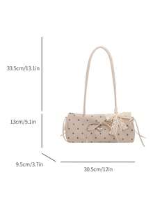New Style PU Tote Bag With Double Handles, Zipper Closure, Large Capacity, Fashionable Women's Shoulder Bag - Khaki - View 5