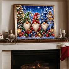 1PC DIY 5D Diamond Painting Kit Gnome Pattern - Round Full Diamond Art Mosaic Craft, Home Wall Decor, Frameless - No Frame - View 3