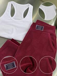 Women Two-Piece Outfits - Red - View 5