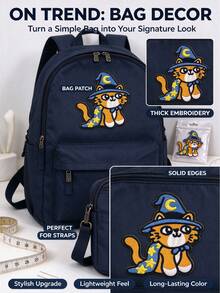 1pc/2pcs/3pcs/5pcs/6pcs/7pcs/9pcs/12pcs Wizard Cat Iron On Patch, Cute Kitten Embroidery Applique - Multicolor - View 3