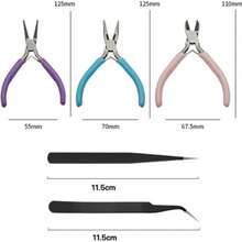 3/5pcs Colorful Jewelry Pliers Set, Professional Jewelry Making Tools, Includes Round Nose Pliers/Pointed Nose Pliers/Diagonal Cutter, Smooth Toothless Pliers Head, Paired With Open Ring Accessories And Tweezers, Suitable For Handmade DIY Jewelry Making - Multi-color - View 2