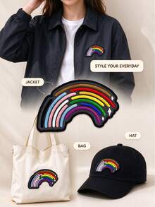 1pc/2pcs/3pcs/5pcs/6pcs/7pcs Inclusive Rainbow Pride Patch - Multicolor - View 3