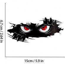 Miếng dán xe 3D Halloween hình quái vật rách mắt đỏ, decal trang trí thân xe lỗ móng vuốt cá nhân hóa, miếng dán độ xe ô tô và xe máy sáng tạo - A - Xem 8