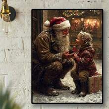 1PC DIY 5D Diamond Painting Kit Santa Claus Pattern - Round Full Drill Art Mosaic Craft, Home Wall Decor, Unframed - No Frame - View 3