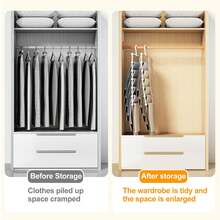 1PC/2PCS Foldable Multi-Layer Pants Hanger, Space-Saving Folding Trapezoid Clothes Rack, Closet Storage Organizer, Anti-Slip Multi-Bar Garment Organizer, Anti-Wrinkle Closet Hanging Rack, Suitable For Jeans, Leggings, Trousers And Loungewear - Multicolor - View 8