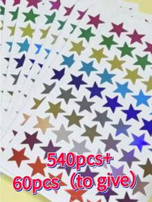 54Pcs Multi-Color Star Stickers, Star Stickers, Metallic Foil Star Stickers, Planner Small Star Stickers, Behavior Chart, DIY Stickers - Multi-color - View 7