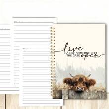 Inspirational Highland Cow Spiral Notebook, Live Like Someone Left The Gate Open, Gift For Cow Lovers, Unisex Inspirational Gift, Western Style Notebook - A - View 6