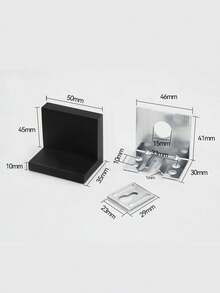 2/6 Sets Deep Black Thickened Wall-Mounted Storage Shelf, Modern Floating Display Rack, Space-Saving Narrow Shelf With Iron Plate Support, Screw Fixed, Suitable For Home And Office - Multicolor - View 7