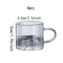 2pcs Clear Glass Espresso Cups With Handles, Suitable For Hot Latte Or Iced Latte, Tea, Perfect For Espresso Lovers, Microwave - Transparent - View 13