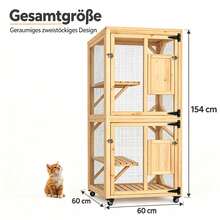 YODOLLA Outdoor Cat House With Waterproof Roof & 4 Levels (180 Cm) - Beige - View 3