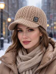 1pc Women's Autumn/Winter Knitted Hat With Brim, Warm And Fashionable, Versatile Knitted Knitted Cap Suitable For Daily Outdoor Wear - Multicolor - View 10