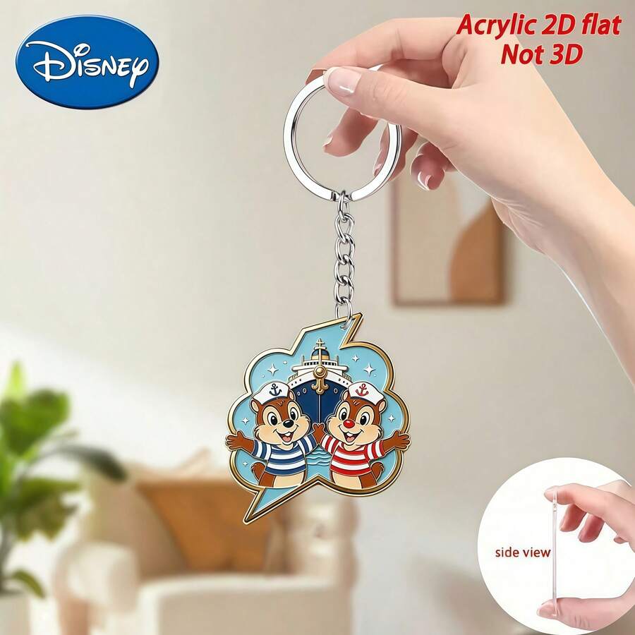 Disney Squirrel Brothers Cute Together Multi-Function Decorative Pendant, Backpack Charm, Cute Keychain - Small And Lightweight, Suitable For Hanging On Backpacks Or Car Keys, Ideal Gift For Christmas And Other Holidays. Backpack Charm, Holiday Decoration, Pendant, Accessory, Exquisite Craftsmanship, Christmas Gift, Carnival Gift, Party Gift. Valentine's Day Gift, Keychain, Ramadan Gift - Multicolor - View 1