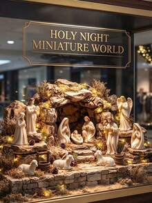 7pcs/1set - Jesus Birth Scene Set, Christmas Nativity Scene Set, Includes Virgin Mary, Saint Joseph Holy Family Statue And Sheep Figurine, Handmade Small Nativity Scene Set, Holiday Decoration, Gift For Friends, Jesus Birth Scene Set And Statue For Christmas Decoration, Resin Small Nativity Scene Statue And Set, Indoor Christmas Decoration Home Gift, Suitable For Desk And Office Use - View 1