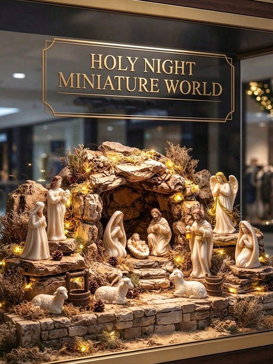 7pcs/1set - Jesus Birth Scene Set, Christmas Nativity Scene Set, Includes Virgin Mary, Saint Joseph Holy Family Statue And Sheep Figurine, Handmade Small Nativity Scene Set, Holiday Decoration, Gift For Friends, Jesus Birth Scene Set And Statue For Christmas Decoration, Resin Small Nativity Scene Statue And Set, Indoor Christmas Decoration Home Gift, Suitable For Desk And Office Use - View 1