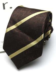 1pc Striped Hand-Made Tie For Men And Women, Suitable For Casual, Street, Daily, Party, Gift, Business - Multicolor - View 13