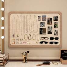 1pc Wall Decor Board, No Drilling Required, Multi-Purpose Wall Organizer, Home & Office Memo Board, Photo Display, Back To School - Rounded Corners - View 3