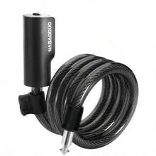 1pc Bicycle Key Lock, Road Mountain Bike Steel Cable Lock, Electric Bike Lock, Cycling Gear - Multicolor - View 3