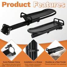 1pc Bicycle Rear Rack, Mountain Bike Aluminum Alloy Road Bike Alloy Rear Carrier, Quick Release Mountain Bike Road Bike Rear Rack, Universal Adjustable Bicycle Luggage Rack - Multicolor - View 6
