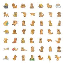50Pcs Golden Retriever Stickers, Multicolor Pattern Stickers, Beautiful Stickers, Bottles, Decorative Paper, Scrapbooking, Diary, Laptop, Bumper, Skateboard, Water Bottle, Computer, Phone Greeting Cards, Photo Albums, Furniture, Stickers - one-size - View 3
