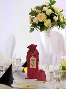12pcs/1pc Drawstring Wine Bottle Bags, Reusable Gift Bags And Tags, Suitable For Birthday Party, Wedding, Christmas, New Year Decoration Party Supplies - Multicolor - View 6