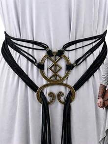 Medieval Long Rope Knot Belt, Nordic Witch Belt, Viking Renaissance Costume Accessory - A - View 2