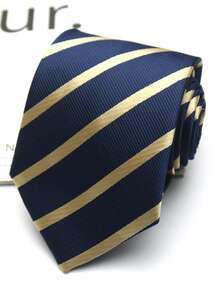 1pc Striped Hand-Made Tie For Men And Women, Suitable For Casual, Street, Daily, Party, Gift, Business - Multicolor - View 3