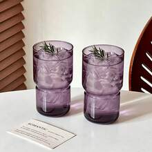 2pcs Purple Elegant Cups, Beautiful Cups, Party Essential, Home Essential Container, Dishwasher - Purple - View 13