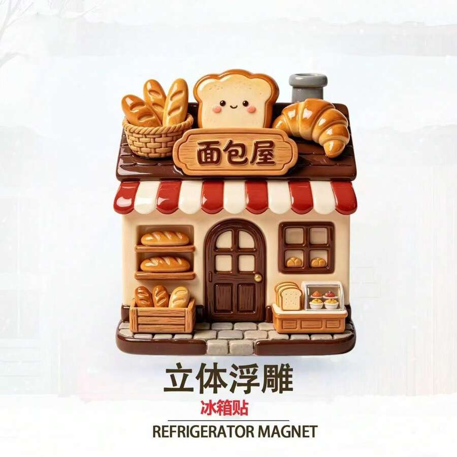 Magnet Kulkas Timbul Resin 3D Bertema Toko Kue, Suvenir Kreatif, Dekorasi Personalisasi, Stiker Magnetik, Dekorasi Liburan Musiman untuk Perlengkapan Pesta Dapur, Halloween, Natal - magnet kulkas - View 1