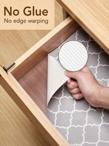 1pc 30cm/11.81in Wide Non-Slip Waterproof Cabinet Liner, Suitable For Kitchen Cabinets, Bathroom Storage, Washable Drawer Mat, Non-Adhesive Drawer Liner, Anti-Slip Cabinet Mat - View 1