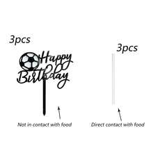 6pcs/3pcs/1pc Football Themed Birthday Cake Decoration Set, Including Acrylic Football Goal, Football Cake Decorations, Suitable For Football Sports Birthday Party Decor - Multicolor - View 10