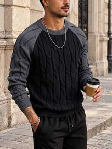 1pc Men's Soft Knit Sweater, Casual Knit Top For Autumn/Winter, Daily Commute, Shopping, Outdoor, Versatile - Multicolor - View 2