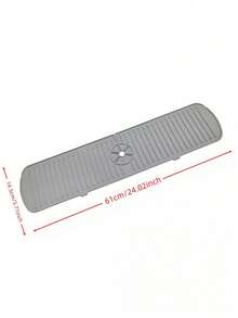 1pc Upgraded 29.92/24.01 Inch Faucet/Sink Splash Guard, Silicone Kitchen Faucet Mat, Faucet Drain Pad, Silicone Faucet Splash Mat, Silicone Faucet Drip Collector, Suitable For Kitchen, Bathroom And Sink, A Multi-Functional Waterproof Accessory. - Black - View 31