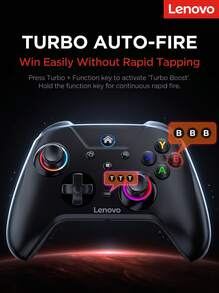 Lenovo S02 Multi-Mode Wireless Controller, One-Key Switch PC/PS/Switch, Macro Programming + Motion Mapping, Portable Long Battery Life, Adaptive Grip Design, Classic Black - Classic Black - View 8