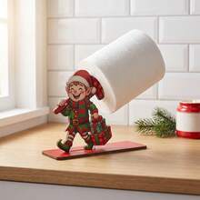 1 cái giá đỡ cuộn giấy lau bếp bằng gỗ sáng tạo Giáng Sinh, thiết kế vui nhộn hình ông già Noel xách túi quà, đế dày chắc chắn, giá để giấy lau bàn không cần khoan, kết hợp tính tiện dụng và trang trí lễ hội, phù hợp cho mặt bếp, bàn ăn, quầy cà phê, quầy ăn sáng và trang trí nhà Giáng Sinh - Nhiều màu - Xem 6