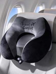 U-Shaped Travel Neck Pillow, Cervical Support Pillow, Memory Foam Airplane Neck Pillow, Car Sleeping Pillow - Multicolor - View 2