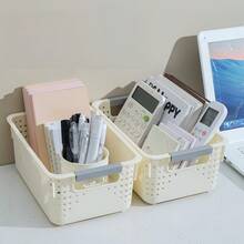 1pc Storage Basket, Sundries Storage Bin, Multi-Functional Storage Box, Large Capacity Organizer - View 5