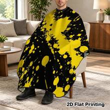 1pc Multi-Color Paint Splatter Barber Cape, Adjustable Neck Closure Styling Apron, Lightweight Haircutting Shawl, Suitable For Home Haircuts And Barber Salons - Multicolor - View 6