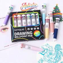 60/120 Colors Retractable 10‑In‑1 Multicolor Ballpoint Pen Set, 0.8mm Bullet Tip Smooth Writing Retractable Colorful Pens, For School Office Journal Stationery - Sets - View 5