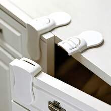 2/4/6/8/10pcs Baby Right Angle Drawer Lock Anti-Pinch Baby Cabinet Lock No Drill Snap Lock - White - View 7