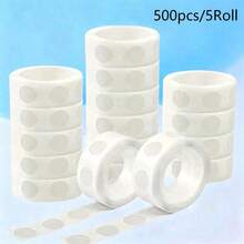 100/300/500 Transparent Adhesive Dots (100 Round Adhesive Dots/Roll), Removable Double-Sided Tape, Suitable For Holiday, Wedding, And Party Decorations - View 12