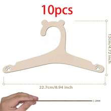 Customized Text Bear Wooden Children's Clothes Hanger, Durable Baby Clothes Drying Rack, Bedroom Closet Wardrobe Home Dorm Storage Organizer - Multicolor - View 15
