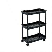 1PC/Small Cart Gap Storage Rack, Multi-Layer Storage, Partitioned Storage, Gap Storage, Movable, Flexible Push And Pull, Easy Assembly, Sturdy Load-Bearing, Waterproof And Moisture-Proof, Easy To Clean, Space-Saving, Open Access, Suitable For Kitchen, Bathroom, Living Room, Bedroom, Movable Floor Cart Multi-Layer Bathroom Narrow Storage Rack - Multicolor - View 9