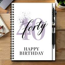 1 Set Minimalist 2D Cover 40th Birthday Theme Spiral Coil Notebook With Pen, Suitable For Work And Study, Can Be Used As Graduation Gift, Birthday Gift, Whether For Writing Diary, Daily Planning Or Memo, It's A Thoughtful Gift Choice. - One Book (50 Pages, 100 Pages) - View 16