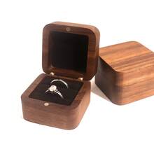 Kotak Cincin Lamaran Kayu Kenari Hitam Amerika Utara Solid 55mm, Kotak Cincin Pasangan, Kotak Penyimpanan Kemasan Kayu, Kotak Hadiah Cincin Berlian, Cocok Untuk Kemasan Hadiah, Dapat Menyimpan Perhiasan Kecil - Kotak Satu Ukuran Cocok untuk Semua - View 8
