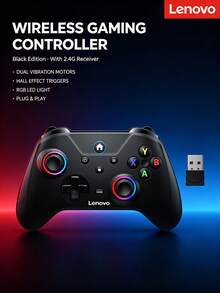 Lenovo S02 Multi-Mode Wireless Controller, One-Key Switch PC/PS/Switch, Macro Programming + Motion Mapping, Portable Long Battery Life, Adaptive Grip Design, Classic Black - Classic Black - View 11