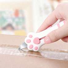 1pc Portable Retractable Curved Blade Utility Knife, Cute Cat Paw Multi-Function Unboxing Knife, Adjustable Blade Length, Suitable For Express Packages, Cardboard Boxes, Envelopes And Nut Shells, Home Office Daily Unboxing Tool - A - View 4