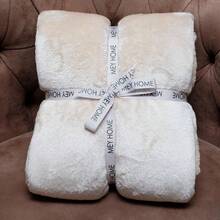 1pc Solid Color Shiny Microfibre Wellsoft Throw Blanket Soft Plush Warm Thick Cosy Suitable For Bedroom Living Room Sofa Couch Bed All Seasons Home Decor Gift - Creamy White - View 4