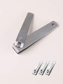 1/2/3pcs Stainless Steel Nail Clippers, Flat Nail Trimmer Suitable For Men And Women - Silver - View 4